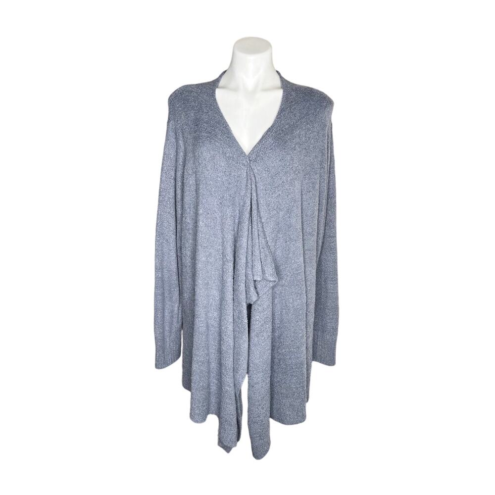 SOFT SURROUNDINGS Soft Drapey Coastal Blue Cardigan Size OS